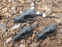 Wolf Skull Necklace and Earring-set Black