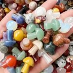 20pcs (Random)Crystal Stone 2CM Mini Mushroom DIY Micro Landscape Forest Garden Flower Pot Decoration Small Mushroom Decoration