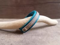 Blue Meander Greek Key Leather Bracelet