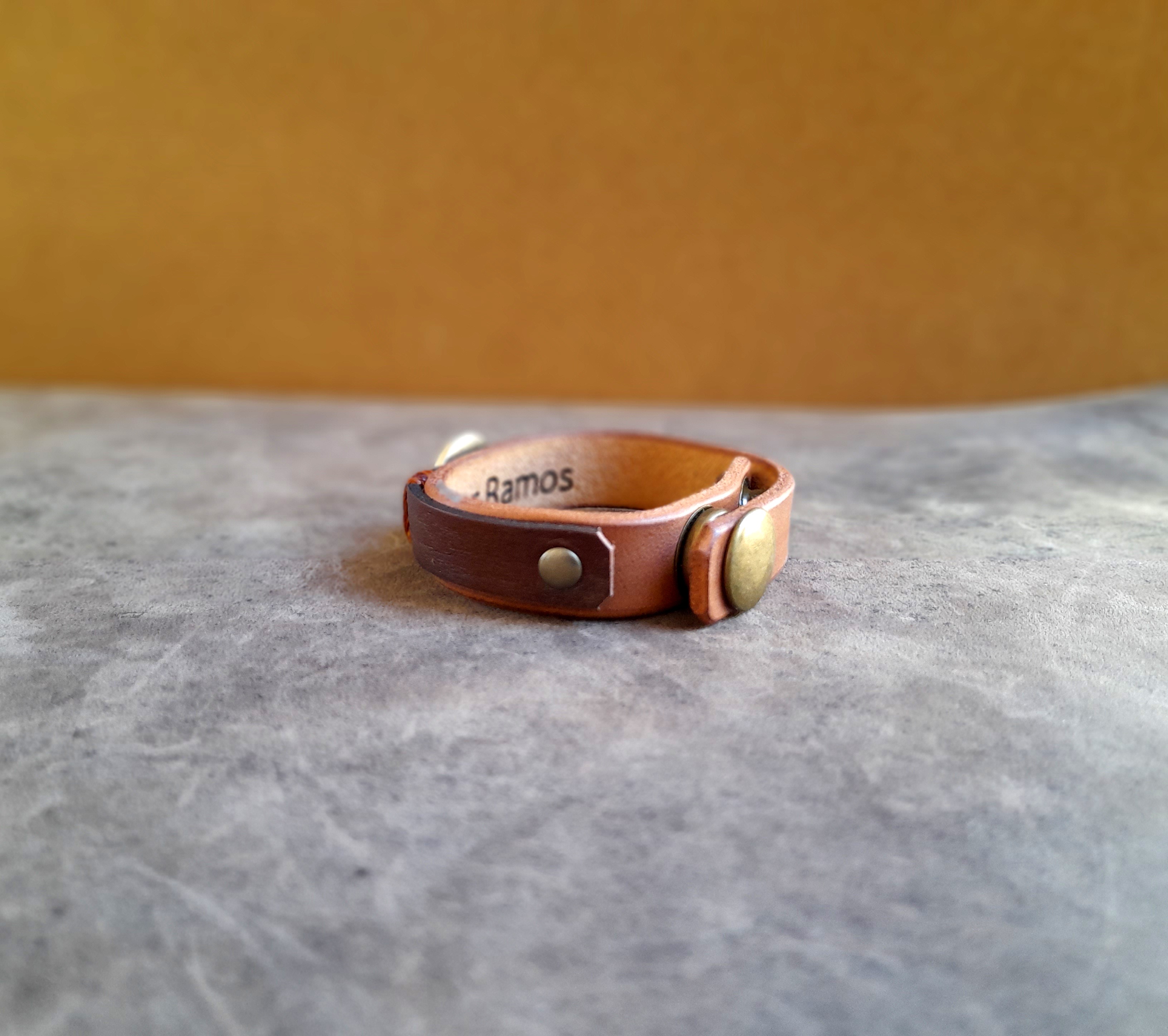 Handmade Forest Fox Brown Leather Bracelet , Spirit Animal Jewelry - Image 5
