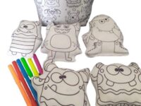 Kit de Pintura em Tecido Lavável – Monstrinhos Divertidos | Washable Fabric Coloring Toy Set