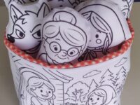 Kit de Pintura em Tecido Lavável – chapeuzinho vermelho | Washable Fabric Coloring Toy Set