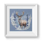 Величественный олень в зимнем лесу