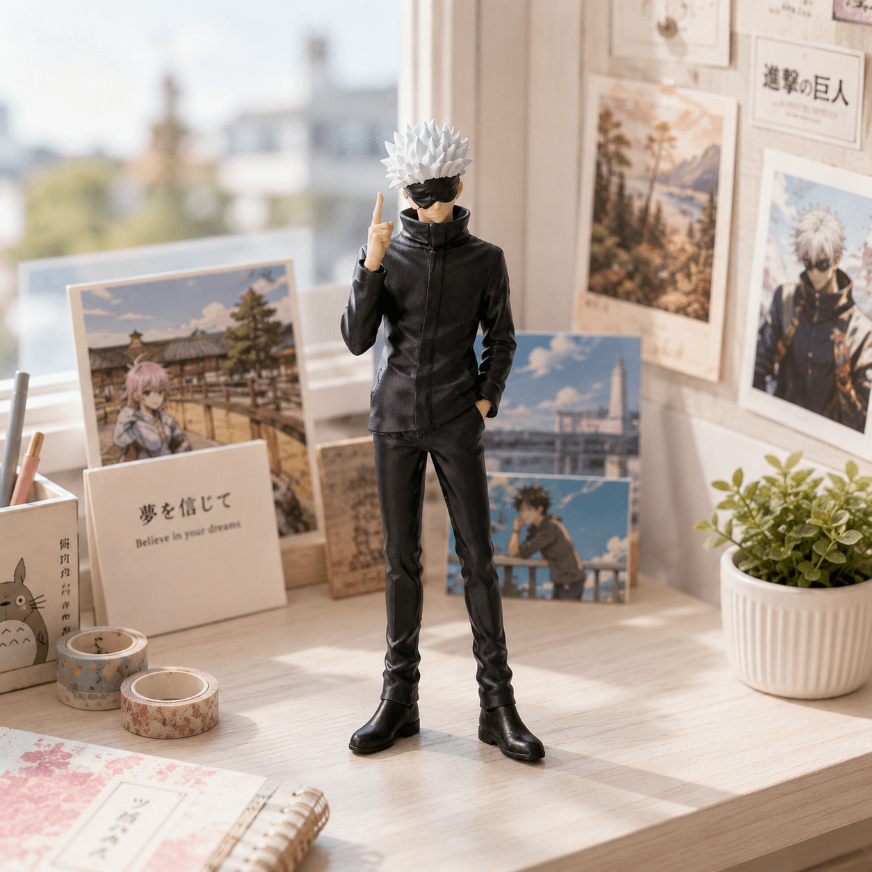 Satoru Gojo Figurine, Jujutsu Kaisen Anime Statue, Right Hand in Pocket - Image 3