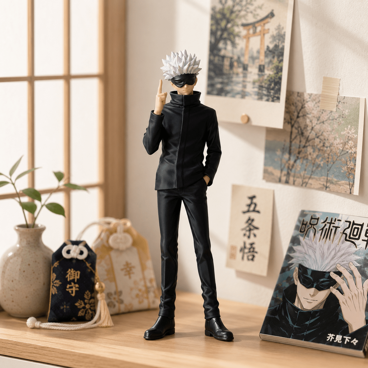 Satoru Gojo Figurine, Jujutsu Kaisen Anime Statue, Right Hand in Pocket - Image 2