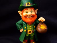 Hand-painted leprechaun figurine, Irish gnome fantasy home decor