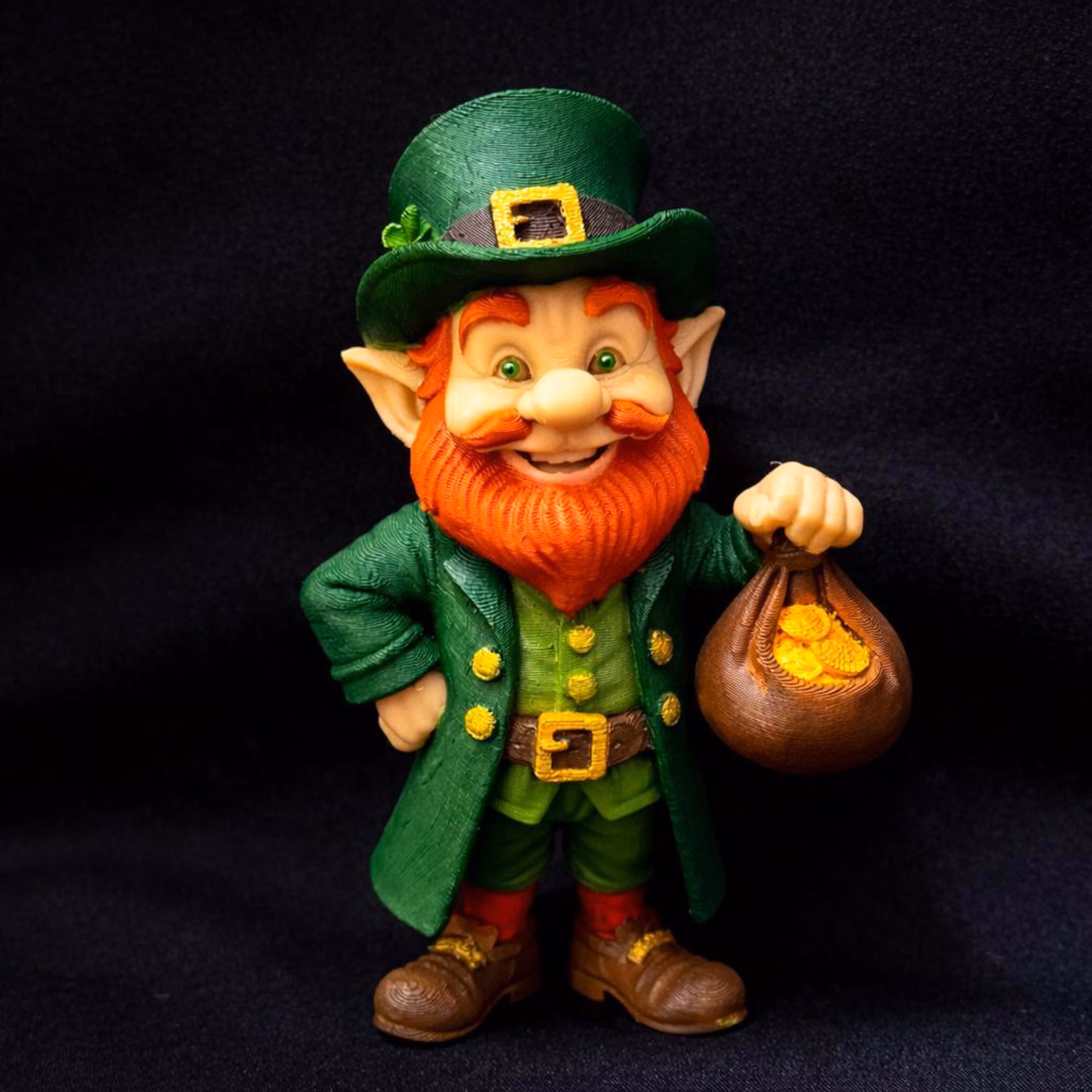 Hand-painted leprechaun figurine, Irish gnome fantasy home decor