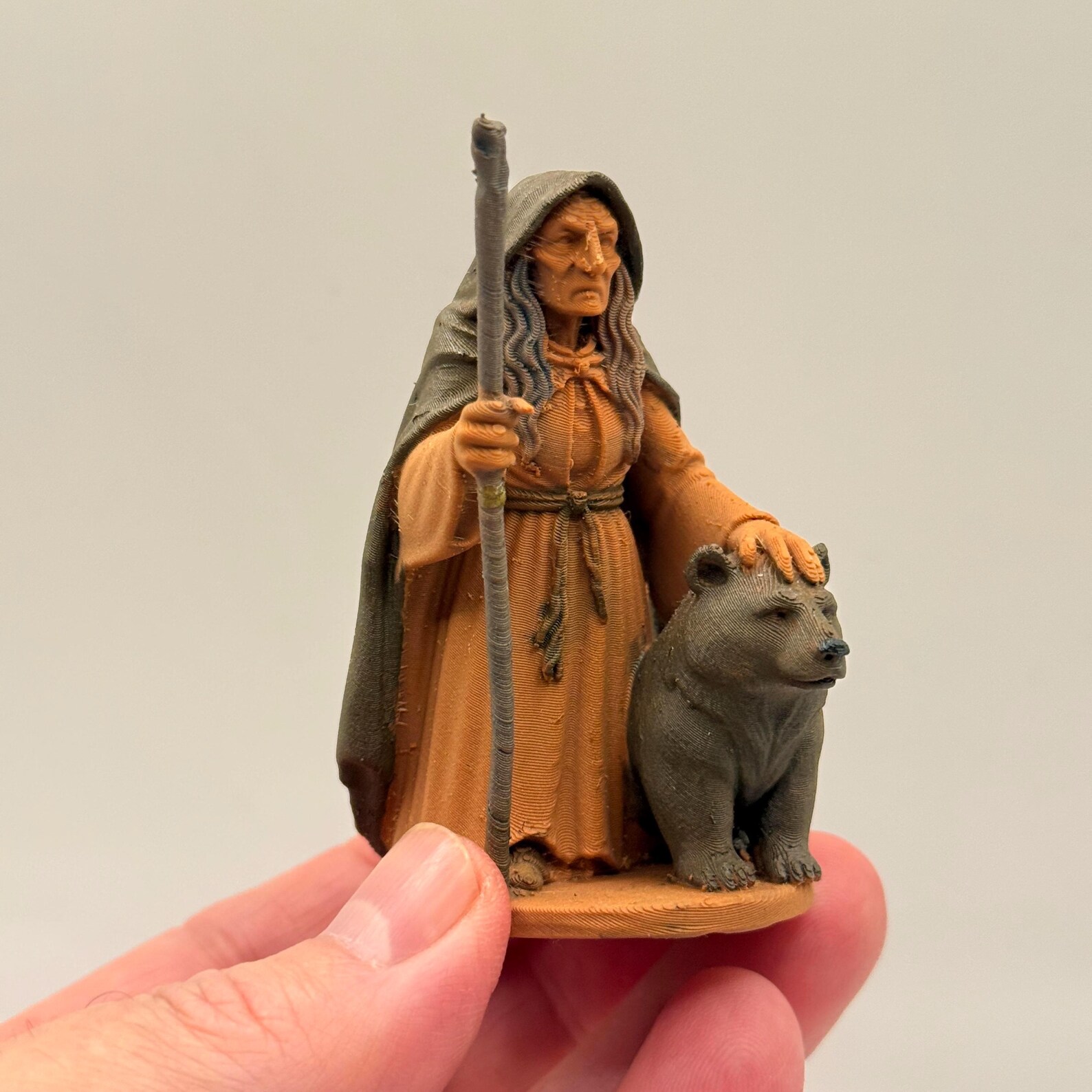 Cailleach Winter Goddess Statue, Celtic Crone Witch with Bear, Gothic Shelf Decor - Image 11