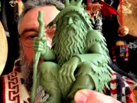 Forest Spirit Guardian figurine, Green Man pagan altar statue and nature totem