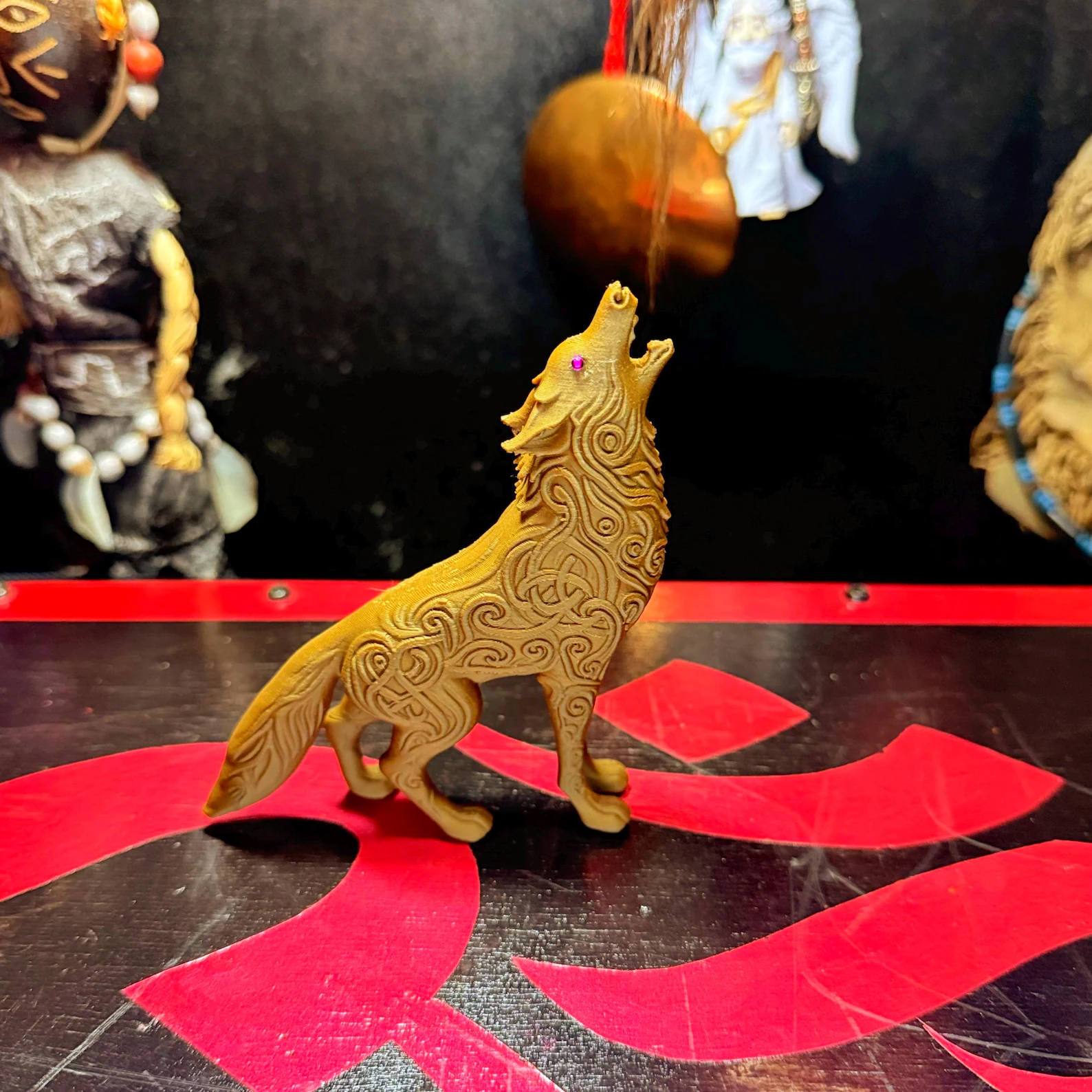 Fenrir Wolf Statue | Celtic Knot Norse Pagan Figurine | Viking Mythology Altar Decor - Image 11