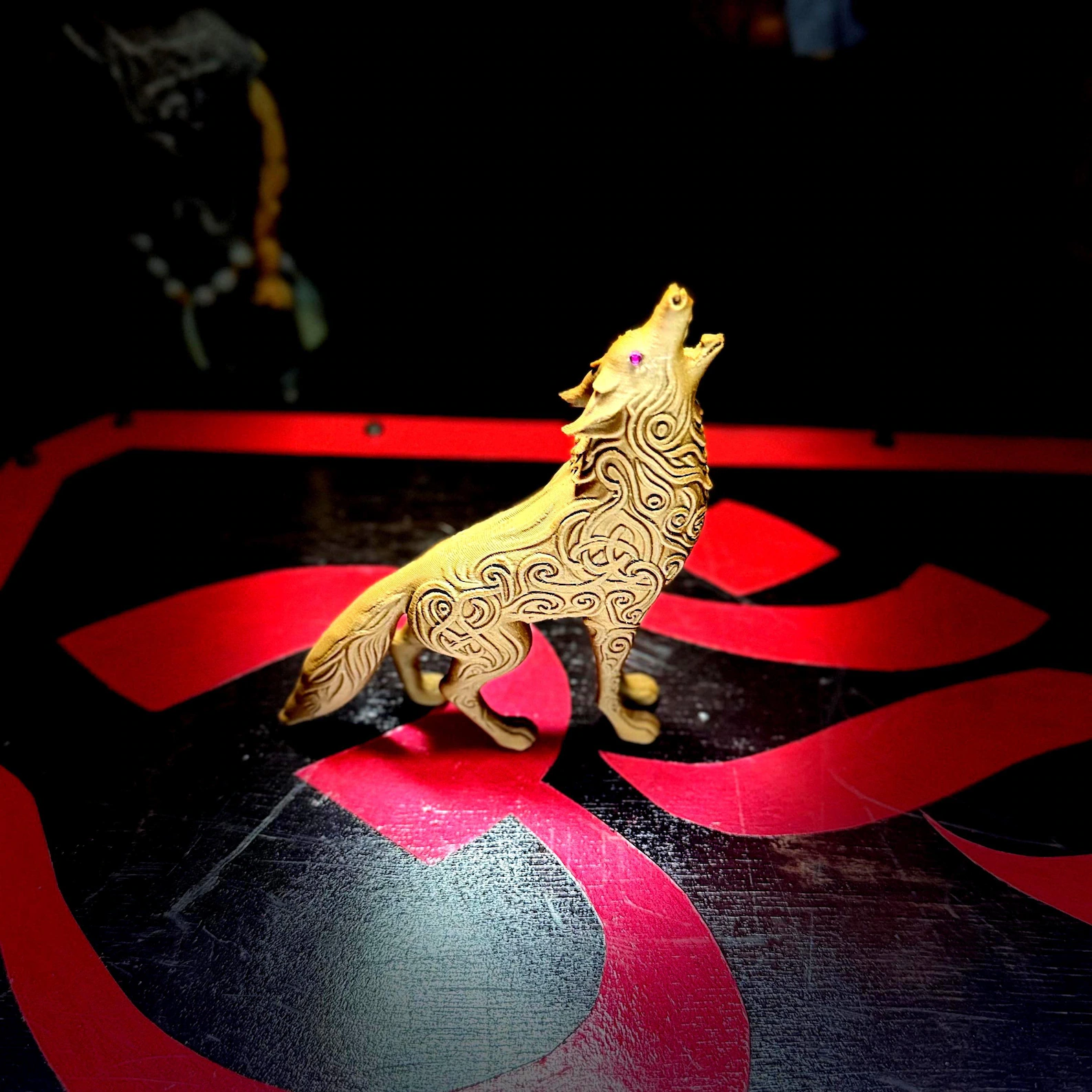 Fenrir Wolf Statue | Celtic Knot Norse Pagan Figurine | Viking Mythology Altar Decor - Image 5
