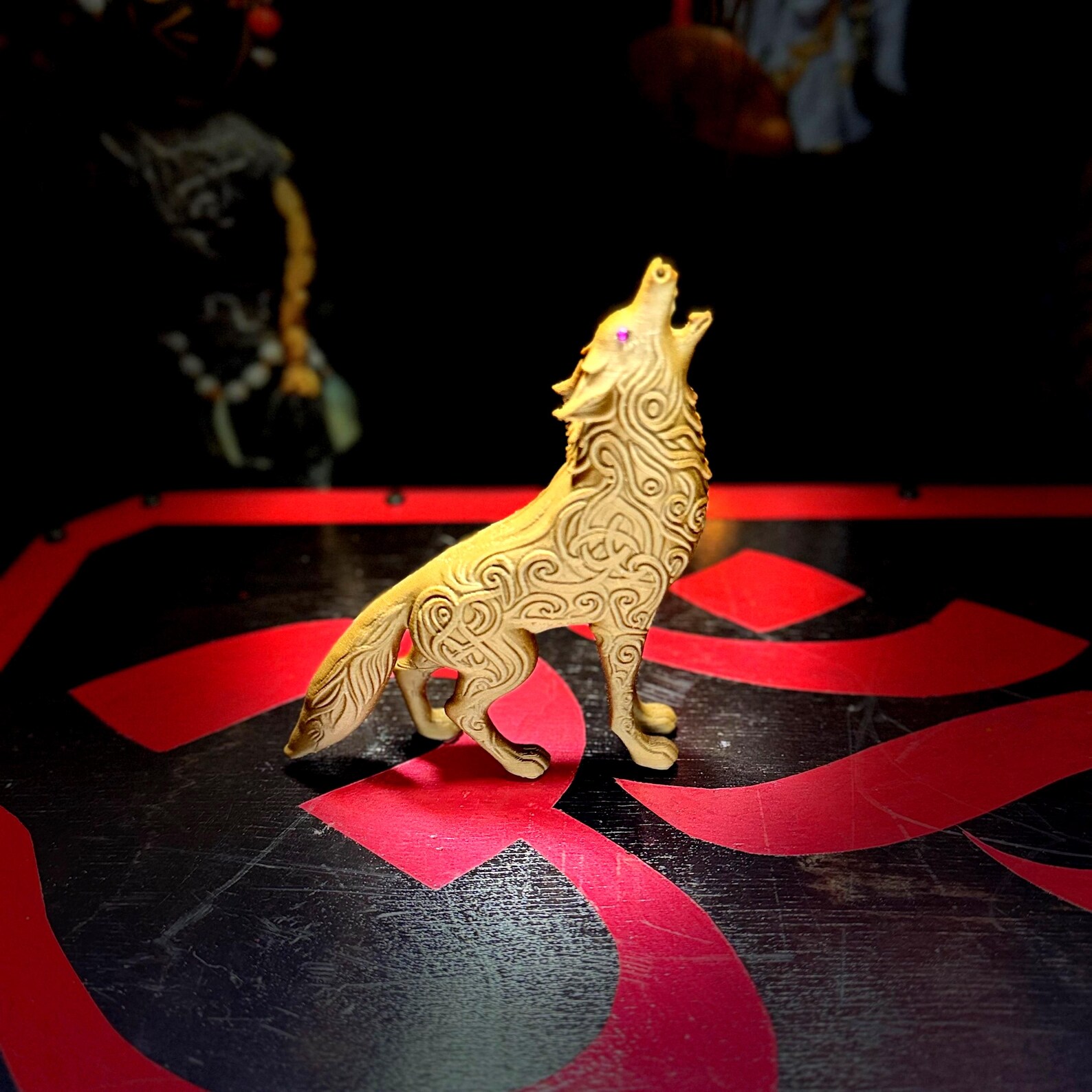 Fenrir Wolf Statue | Celtic Knot Norse Pagan Figurine | Viking Mythology Altar Decor - Image 13