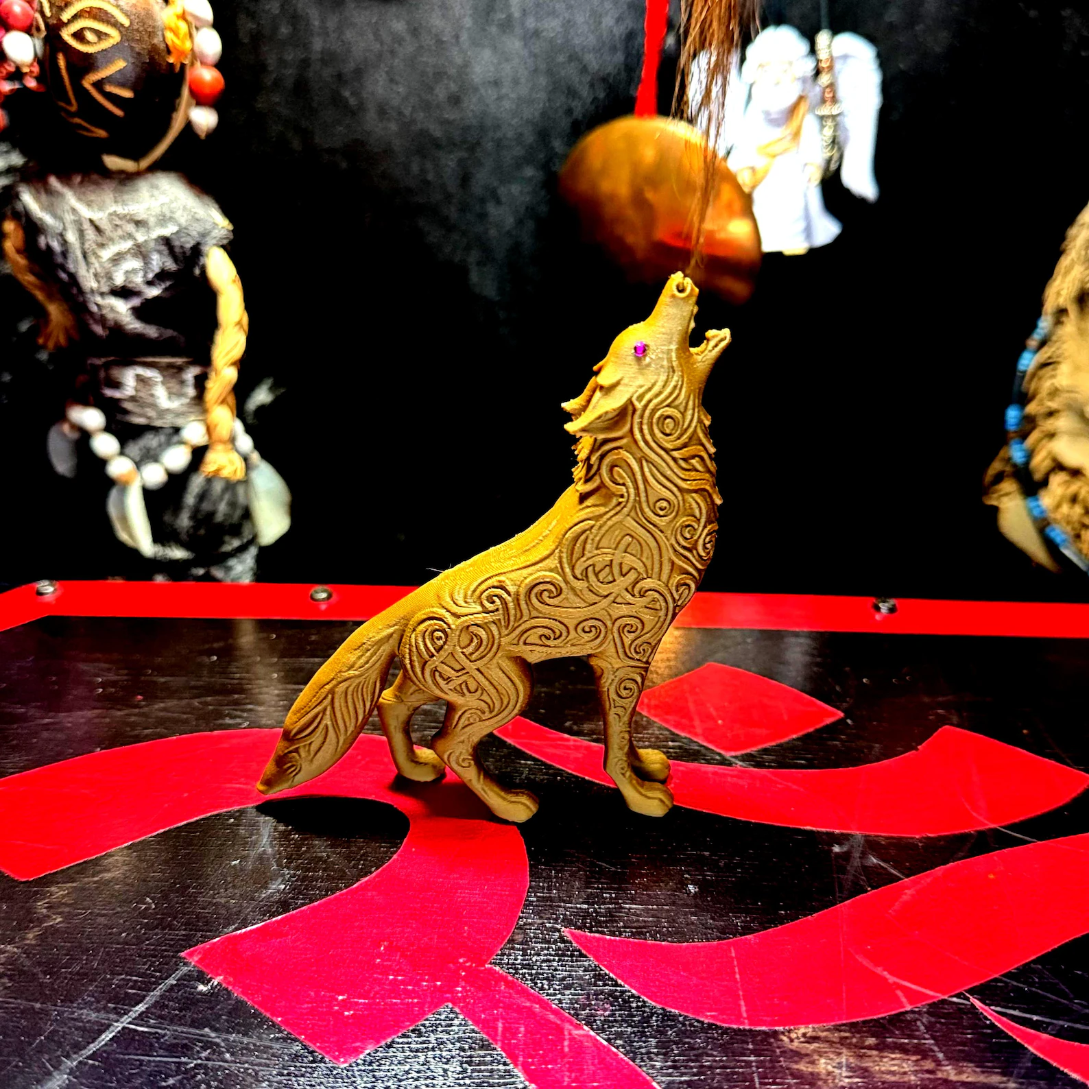Fenrir Wolf Statue | Celtic Knot Norse Pagan Figurine | Viking Mythology Altar Decor - Image 8